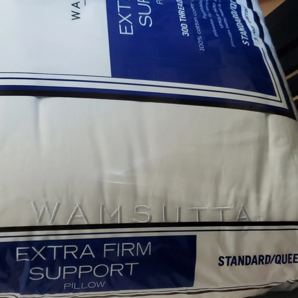 NEW 2 Authentic Wamsutta Extra Firm Support Standard/Queen Pillow - Crisp White